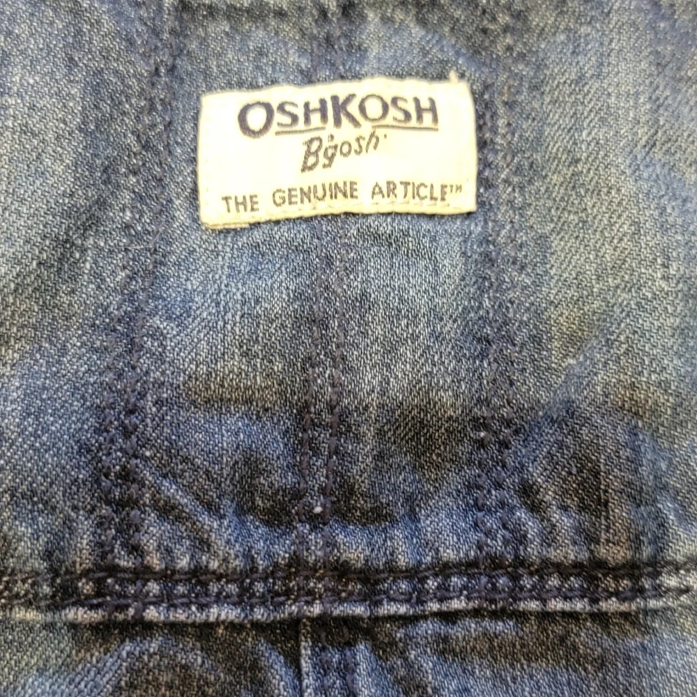 OshKosh B'osh Denim Plaid Lined Embroidered Stars Girls Size 3t Overalls‎